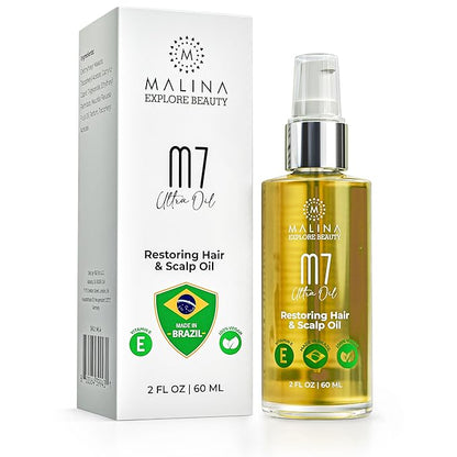 Malina Restoring Hair & Scalp Oil I Made in Brazil I Full XL size 2 Fl Oz