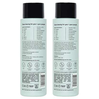 Smoothing Sulfate-Free Shampoo & Conditioner Set for Moisture, Frizz Control, Shine, and Straight to Curly Hair Types, 13 Fl Oz Each (2-Pack)