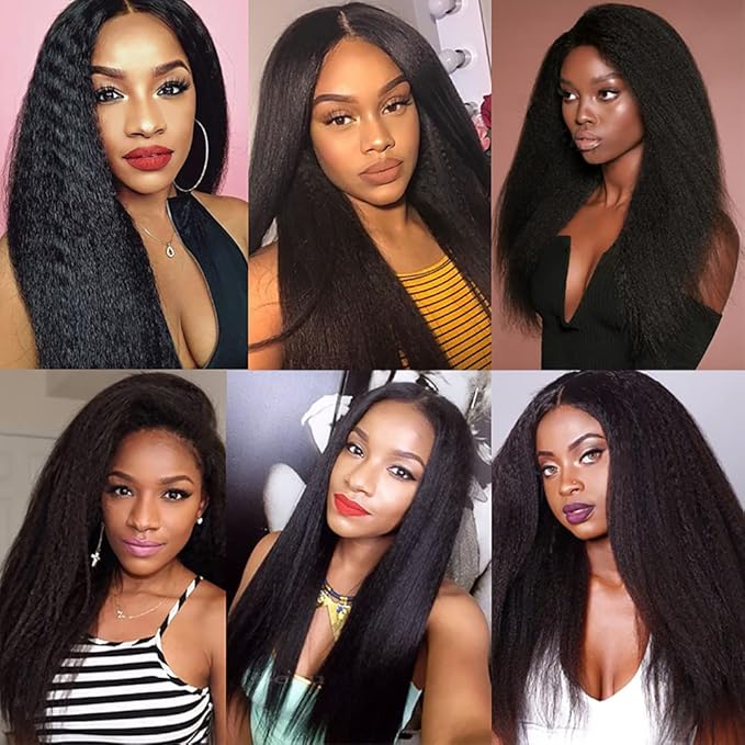 #1B Human Hair Bundles Yaki Straight Bundles 26 26 26 Inch Unprocessed Brazilian Virgin Hair Weave 3 Bundles 50 Grams Per Bundle Natural Color Bundle Human Hair Extensions