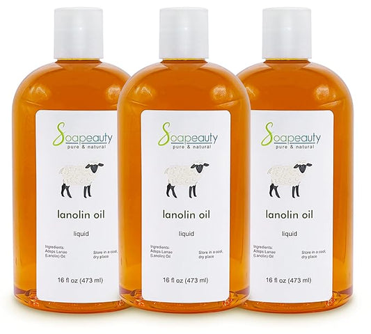 LANOLIN OIL Cold Pressed Unrefined | 100% Natural Available in Bulk | Carrier for Essential Oils, Face, Skin, Hair Moisturizer, Soap Making | (48 oz)
