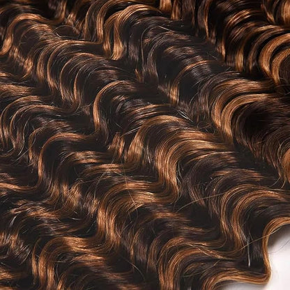 Brown Bundles Highlight Deep Wave Bundles 20 22 24 Inch P430 Human Hair Two Tone Chocolate Mixed with Dark Brown Bundle Soft and Silky for Women