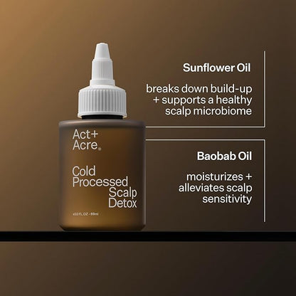 ACT+ ACRE Cold Processed Scalp Detox Oil - Sulfate-Free Care for Flaky, Dry and Itchy Scalp - Promotes Thicker, Fuller-Looking Hair