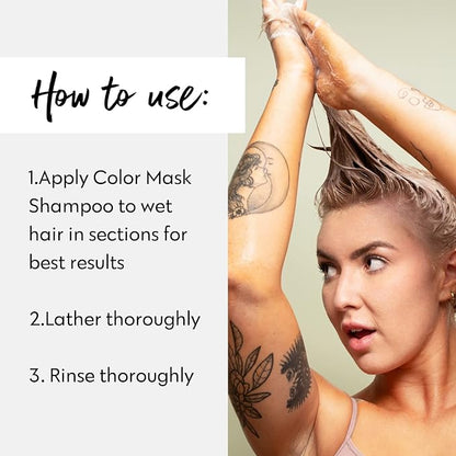 FOUR REASONS Color Depositing Shampoo for Color Treated Hair - Platinum Blonde/Grey, Sulfate Free Grey Hair Toner, , 8.45 Fl Oz