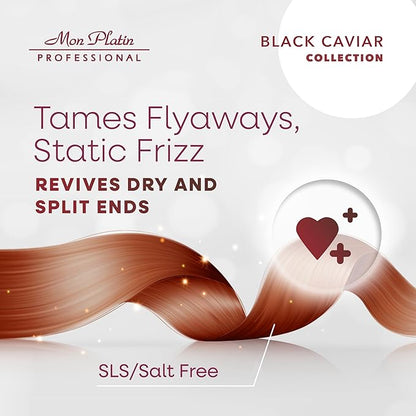 Mon Platin Professional Black Caviar Hair Cream, Luxurious Nourishing Styling Cream for Smooth & Shiny Hair, Ultimate Hair Care, Hair Styling Cream with Silk Protein & Antioxidant 400ml