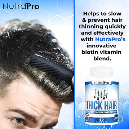 Thick Hair Growth Vitamins– Hair Growth Pills With DHT Blocker Stimulates Faster Growth for Weak, Thinning Hair–Biotin Hair Supplements with Keratin & Collagen Helps Men&Women Grow Perfect Hair.