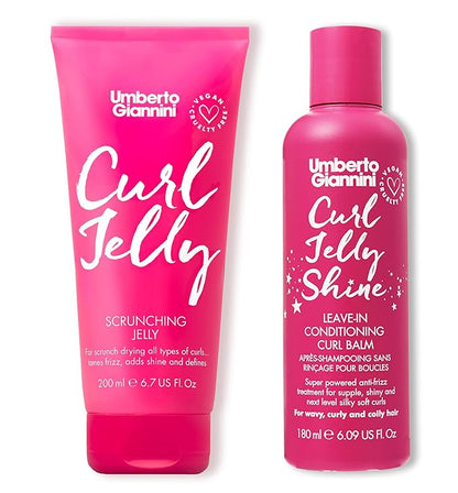 Umberto Giannini Curl Jelly Scrunching Jelly, Vegan & Cruelty Free Frizz Solution Gel for Curly or Wavy Hair, 200 ml (Gel & Curl Shine Conditioner)