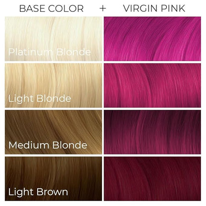 Arctic Fox Semi-Permanent Hair Dye, Vegan & Cruelty-Free, Vibrant Hot Pink Color, Ammonia-Free, Peroxide-Free, Conditioning Formula, for All Hair Types, Virgin Pink, 4 fl oz (Pack of 2)