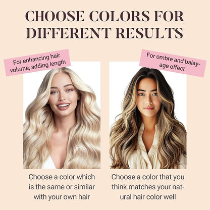 MAXITA Seamless Tape-in Hair Extensions, 100% Human Remy, Light Ash Brown to Dirty Brown & Sun Blonde, 22 Inch, 50g, 20pcs, Invisible Seamless