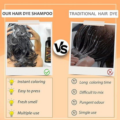 Hair Dye Shampoo Cherry Brown, 3 in 1 Long-Lasting Hair Color Shampoo with Herbal Ingredients, Instant Natural Color, Easy Application at home for Women Men 16.9 Fl Oz