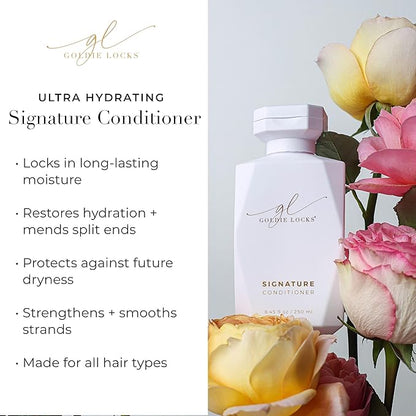 Goldie Locks Shampoo and Conditioner Set – Ultra Hydrating Hair Care Duo with Biotin, Marula Oil and Rose Water – Sulfate and Paraben-Free – 8.45 Oz Each (Packaging May Vary)