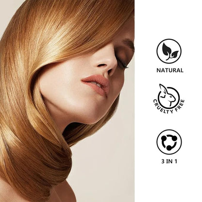 Blonde Brown Hair Dye Shampoo 3 in 1, Natural Hair Dye for Men & Women, Shampoo Para Canas, Long-Lasting for 100% Gray Hair Coverage 16.9 Fl Oz (Blonde brown)