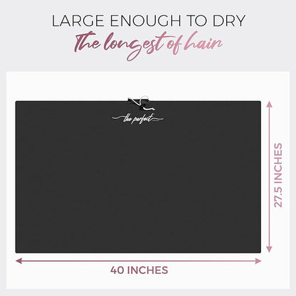 Microfiber Hair Towel Wrap for Women - Gift and Travel - Smooth like Silk - Curly, Wavy, Straight Hair Girls - Plopping Essential - Anti-Frizz, Fast Drying, Works Better than a T-Shirt