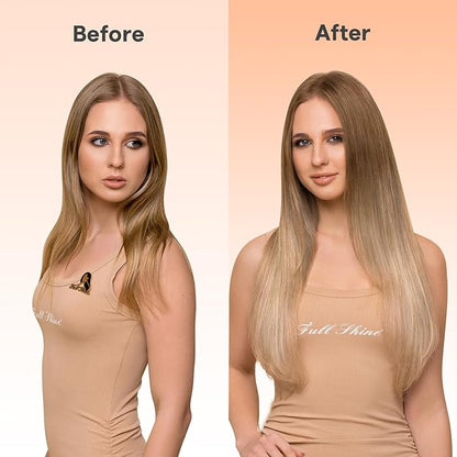 Full Shine Butterfly Weft Hair Extensions Human Hair 24 Inch Invisible Double Side Pu Hole Weft And Genius Weft Extensions Color Dark Brown To Light Brown And Blonde Bundles 100G