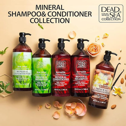 Dead Sea Collection Shampoo with Keratin – Hydrating Softening Hair Products with Dead Sea Minerals for All Hair Types (33.8 Fl. Oz.)