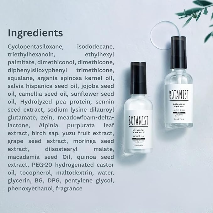 Organic Hair Oil for Frizzy Hair, Natural Hair Oil for Women, HAIR OIL Spray for Men with Jojoba Oil, Protein, Organics Extract & Squalane, Hair Scalp Oil from Japan 2.7 Fl Oz APRICOT & ROSE