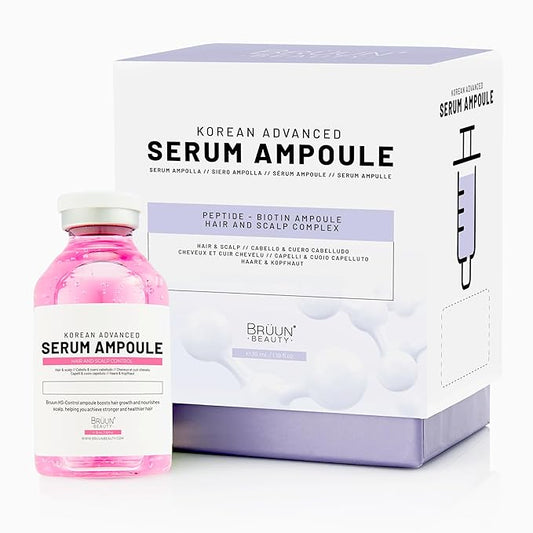 BRÜUN HS - Control Hair and Scalp Ampoule Serum – Korean Serum Booster For Hair Growth Use without Derma Pen Skin Care Serum 1.18 fl.oz