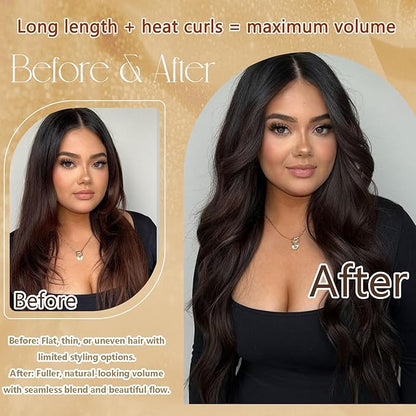 Brown Clip in Hair Extensions 18 Inches 85g #2 Dark Brown Natural Hair Extensions Human Hair 7pcs Straight Silky