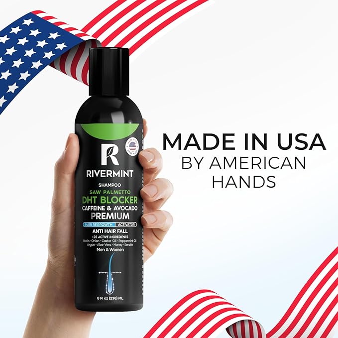 Premium Hair Strengthening Shampoo Castor Oil, Biotin, Avocado Oil, Caffeine, Saw Palmetto, Onion, and Redensyl Hair Regrowth & Thickening Support Sulfate-Free, Paraben-Free, for Men & Women