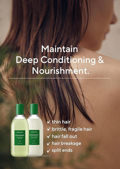 AROMATICA Rosemary Scalp Scaling Shampoo and Conditioner Set 13.53 fl.oz each – Vegan Hair Care Gift Set with Rosemary Oil. Sulfate Free Shampoo Conditioner For Hair Growth