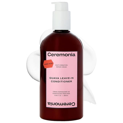 Ceremonia Guava Leave-In Conditioner Deep Hydration Repair Cream with Tamarind and Avocado, Jumbo Size 13.18 Fl Oz | 390 Ml
