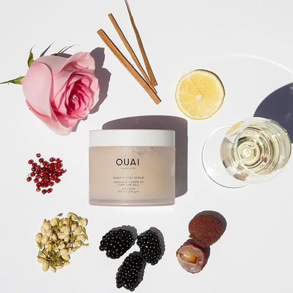 OUAI Detox Duo - Clarifying Detox Shampoo with Apple Cider Vinegar & Keratin + Foaming Scalp & Body Scrub Exfoliator that Cleanses and Removes Buildup - Sulfate-Free Hair Care (2 Count, 10 oz/8.8oz)