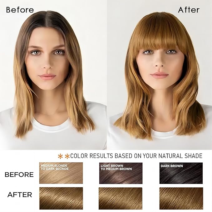 Blonde Brown Hair Dye Shampoo 3 in 1, Magic Dye Colors in Minutes-Long Lasting & Easy to Use Argan Oil Herbal Hair Color Shampoo champu con tinte para canas 500ml