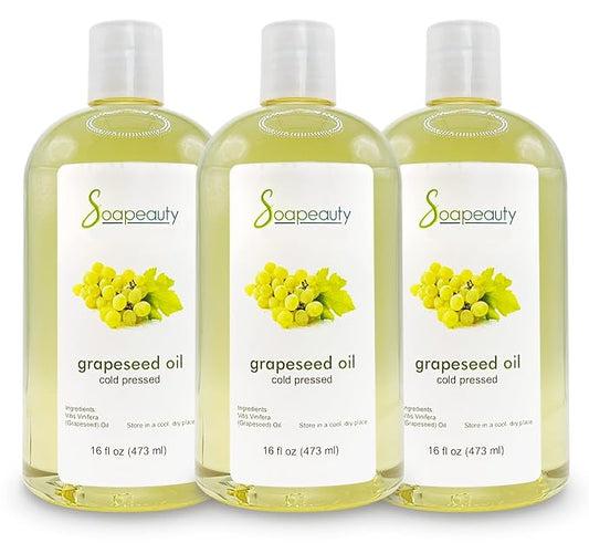 GRAPESEED OIL Cold Pressed Unrefined | 100% Natural Available in Bulk | Carrier for Essential Oils, Face, Skin, Hair Moisturizer, Soap Making | 48 OZ