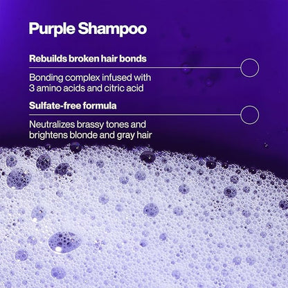 Suave Bonding Infusion Set, Toning Purple Shampoo, Sulfate-Free + Repairing Hair Mask, Leave-In Conditioner Treatment for Dry, Damaged Hair