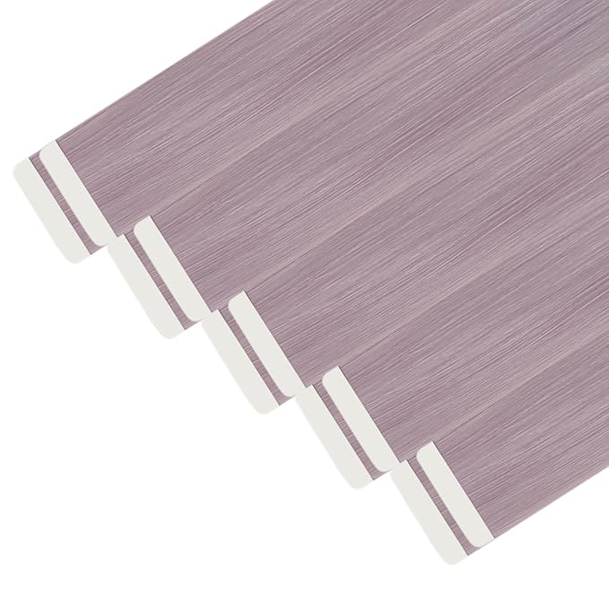 YoungSee Tape in Hair Extensions Human Hair Purple Hair Extensions Tape in Lavender Tape Remy Hair Extensions Human Hair 14In Light Purple Tape in Hair Extensions Colored Highlight 25g 10pcs