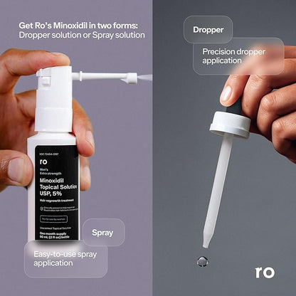 Roman Men's Topical Hair Regrowth Treatment Spray | 5% Minoxidil Solution, Clinically Proven for Thinning Hair, Easy to Use, Unscented | 3-Month Supply