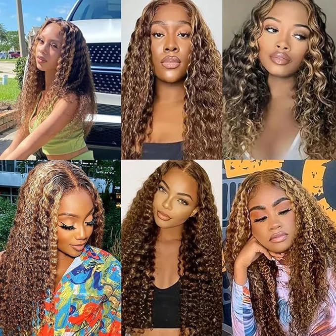 P2730 Curly Wave Bundles: Human Hair Honey Blonde, 16 Inch Unprocessed, Silky Soft Remy Hair Extensions