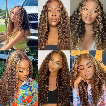 P2730 Curly Wave Bundles: Human Hair Honey Blonde, 16 Inch Unprocessed, Silky Soft Remy Hair Extensions
