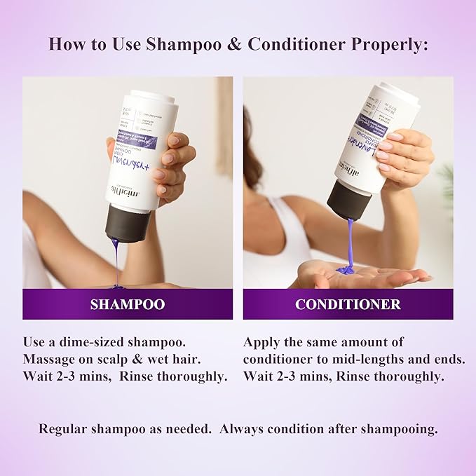 Alfheim Lavender+ Purple Shampoo & Conditioner Set | Tone-Correcting for Blonde, Silver & Gray Hair | Neutralizes Brass & Yellow Tones | Moisturizes, Protects Color & Adds Shine | 10.7 oz Each