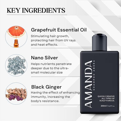 ABERA Amanda Anti-Dandruff Shampoo for Stronger Hair & Healthier Scalp, Nourishes, Get Rid of Dandruff