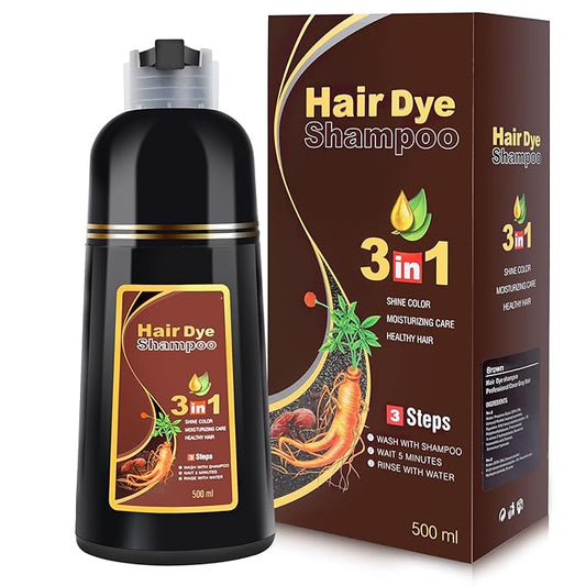 MEIDU Dark Brown Hair Color Shampoo for Gray Coverage, Instant 3-in-1 Hair Dye for Women (16.9 Fl oz)
