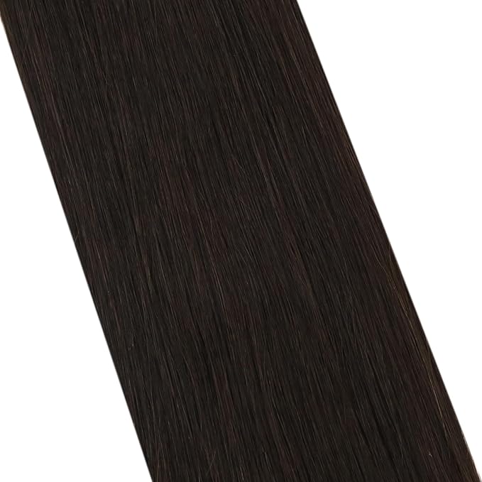 Sunny Hair Flat Tip Hair Extensions Darkest Brown Pre Bonded Tips Remy Human Hair Extensions Hot Fusion Flat Tip Extensions Brown Flat K Tip Hair Extensions Real Human Hair 50g/pack 14inch