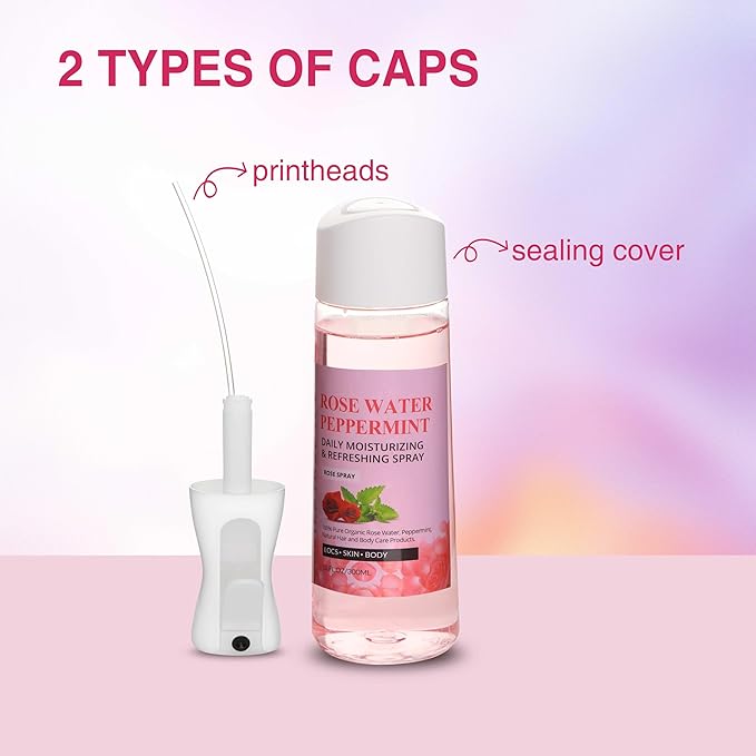 Rose Water and Peppermint Hair Scalp Moisturizing Spray with Castor Oil - For Natural Loc Care and Dreadlock Maintenance (10 oz)
