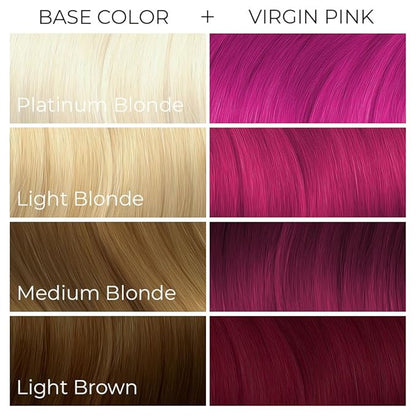 Arctic Fox Semi-Permanent Hair Dye, Virgin Pink, Vibrant Hot Pink Color, Vegan & Cruelty-Free, Ammonia-Free, Conditioning Formula, Long Lasting, For All Hair Types, 8 Fl Oz (Pack of 2)