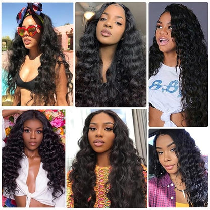 28 30 32 Inch Kinky Curly Bundles Color 1B Human Hair Bundles Niegmeag Brazilian Grade 8A Virgin Remy Hair Extensions Double Weft Hair Weave