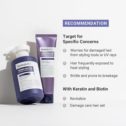 HEIMISH RX Amino Keratin Heat Protecting Leave In Treatment - Heat Protectant Cream, Leave-in Styling Hair Cream Treatment for Damaged Hair, Strengthening, Frizz Control, 150ml (5.07 fl. oz)
