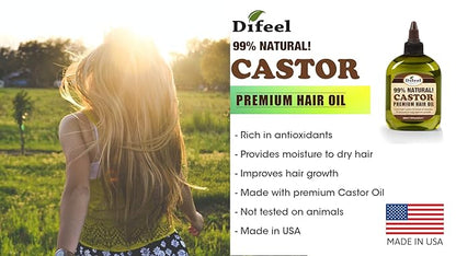 Difeel Essentials Castor Oil for Hair Growth Beauty Bomb for Hair Growth 7-Piece Set