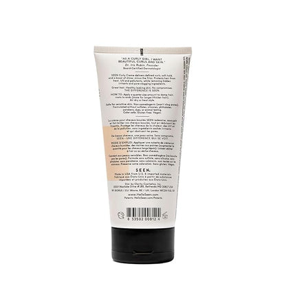 SEEN Curly Creme - Scented - Non-Comedogenic & Sulfate-Free Curl Defining Styling Hair Cream- Reduces Frizz- Heat Protectant- Safe for Sensitive Skin