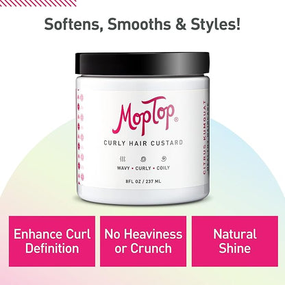 MopTop Curly Hair Routine, Gentle Shampoo + Daily Conditioner + Styling Gel for Wavy and Coily Tresses, Color Safe, Moisturizing Women's Hair Care