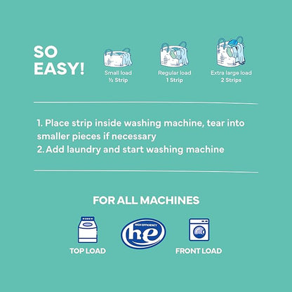 Tru Earth Compact Dry Laundry Detergent - Up to 128 Loads (64 Sheets) - Paraben-Free - Original Eco-Strip Liquidless Detergent, Travel | Packaging May Vary