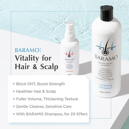 Mild Scalp Tonic for Anti-Hair Loss & Regrowth, DHT Blocker Serum Spray for Thickening, Nourishing Scalp & Hair for Men & Women, Dry, Sensitive Scalp Treatment - Sulfate & Paraben Free