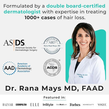 Hair Plus MD Hair Growth Supplement, 120 Capsules – Supports Hair Growth & Density – Dermatologist-Developed with Collagen & Vitamins – Gluten-Free, Toxin-Free, Non-GMO – 1 Month Supply