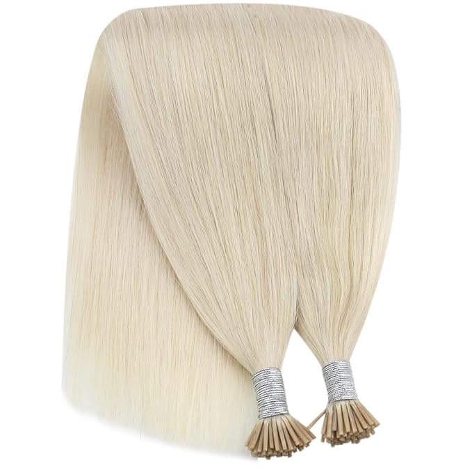 YoungSee I Tip Hair Extensions Human Hair Blonde Itips Hair Extensions Human Hair Platinum Blonde Tip Hair Extensions Remy 16In Itip Hair Extensions Real Human Hair Cold Fusion Hair Extensions 80s 50g