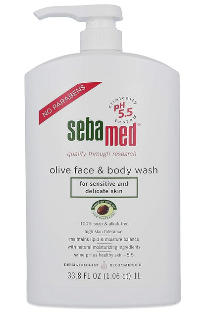 Sebamed Everyday Shampoo for All Hair Types and Sensitive Scalp (1 Liter) and Sebamed Liquid Face & Body Wash (1 Liter) Value Bundle Pack
