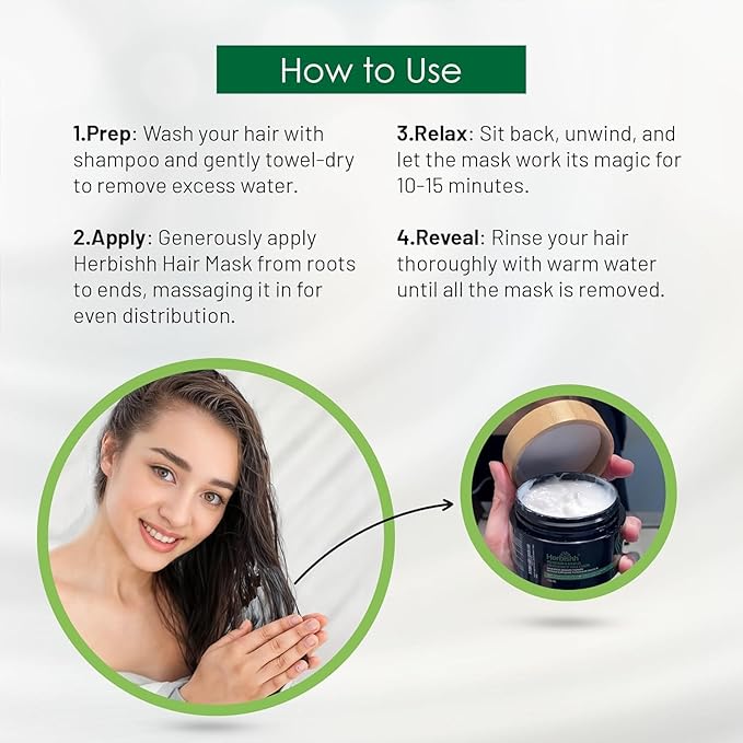 Herbishh Blue Black 3 in 1 Hair Dye Shampoo (Pack of 3) 16.9 FL Oz Each and Pro Keratin Argan Oil Hair Mask 5.07 Fl Oz Combo for Dry Damaged Hair 150 ML - Long Lasting Grey Hair Color for Women