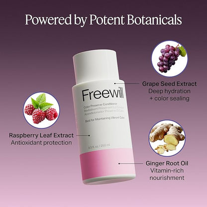 Freewill Color Preserve Conditioner, Rich, Moisturizing and Nourishing Conditioner for Color-Treated Hair, Fights Color Fade to Help Maintain Color Vibrancy, 8.5 oz